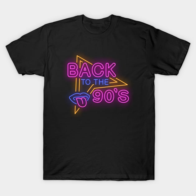 Back to the 90's , Retro Neon Design, vintage design T-Shirt by Utopia Shop